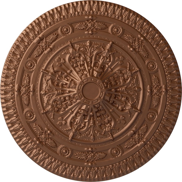Ekena Millwork Naple Ceiling Medallion (Fits Canopies up to 3 3/8"), 37 1/2"OD x 3 3/8"P, Polished Copper CM37NAPOS - main